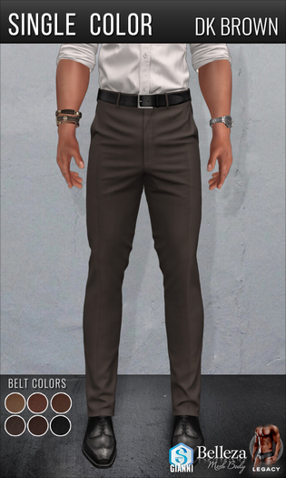 {COLD-ASH} Mens ALESSIO Trousers (SingleColor-Dk.Brown)