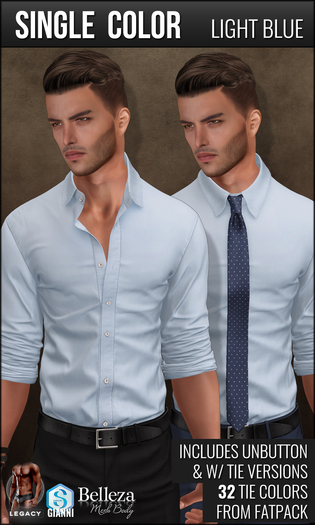 {COLD-ASH} Mens RAPHAEL Shirt (Single-LightBlue)