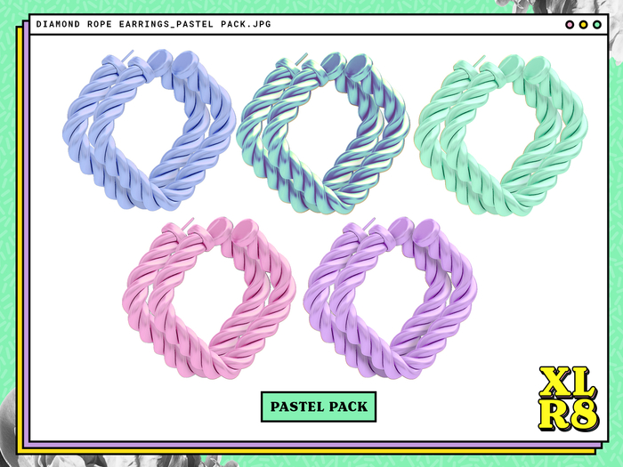 /XLR8/ Diamond Rope Earrings / PASTEL / Unpack.exe