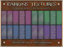 Parkins Textures - Chameli Set - 20x Full Perm Seamless 1024x1024 - Fabric, Clothing, Cloth, Dress, Ethnic, Sari, Silver
