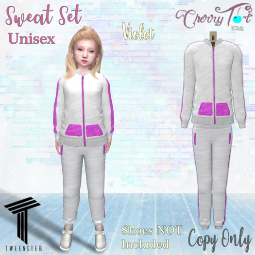*Cherry Tot* Tweenster Sweat Set Violet (Wear & Click)