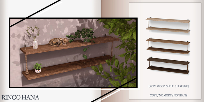 .:RINGO HANA:. - Rope Wood Shelf SET [ADD]
