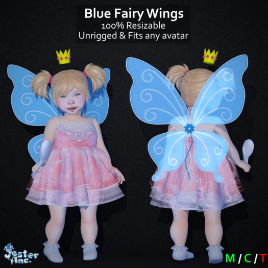 [Jester Inc.] Blue Fairy Wings! - Add to Unpack