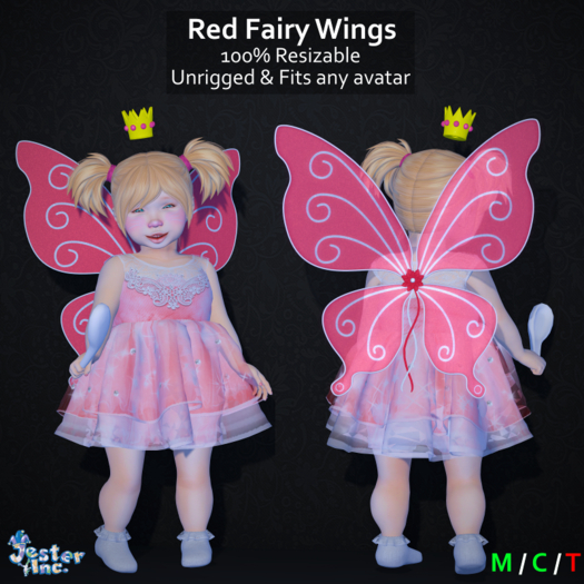 [Jester Inc.] Red Fairy Wings! - Add to Unpack