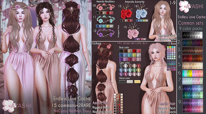 #1[^.^Ayashi^.^] Amanda hair-B&W set