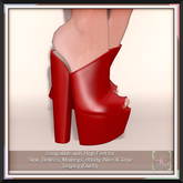 [HC] Galen Red Mules for Slink, Belleza, Maitreya, eBody, Signature, Legacy & Tonic