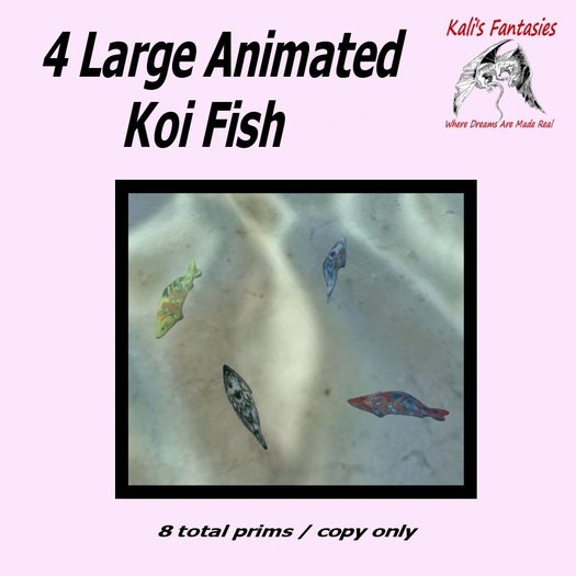 4 Large Animated Koi Fish