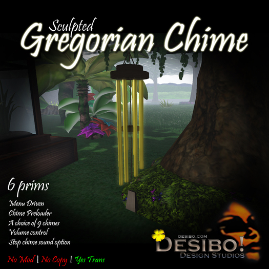 Small Desibo! Gregorian Windchime - Brass