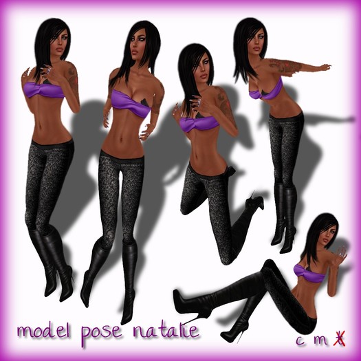 PURPLE POSE NATALIE - Static Pose Model- Stand , model , pose , photo. FEMALE POSE 