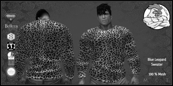 LeCock - Blue Leopard Sweater DEMO