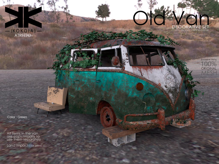 Atrezzo :: Old Van :: Green :: {kokoia}
