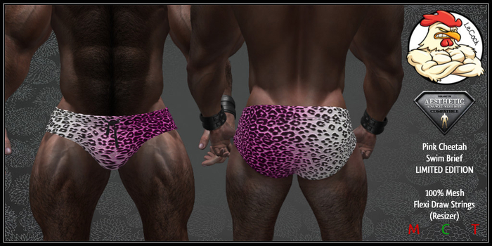 LeCock - AESTHETIC Pink Cheetah Swim Brief LIMITED EDITION