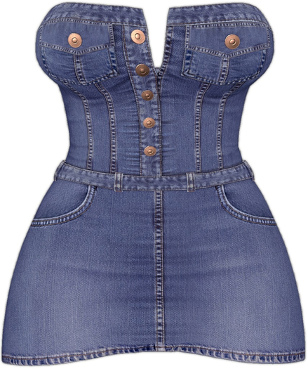 Kaithleen's Denim Minnie Dress - Violetblue