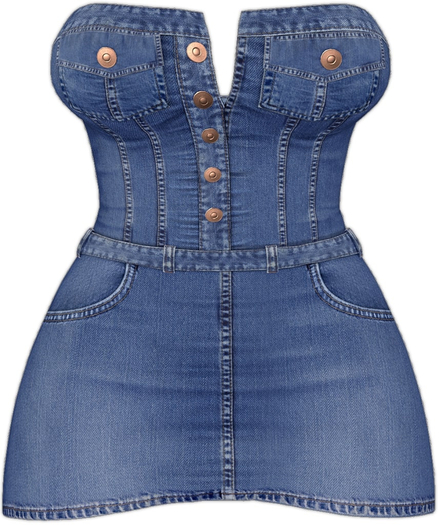 Kaithleen's Denim Minnie Dress - Trueblue