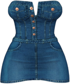 Kaithleen's Denim Minnie Dress - Royalblue