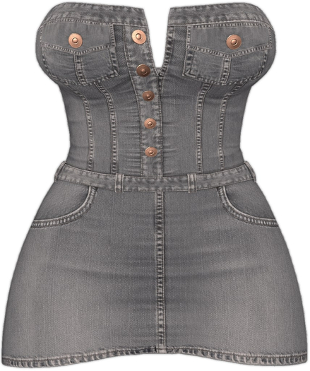 Kaithleen's Denim Minnie Dress - Grey
