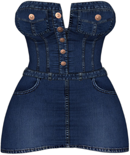 Kaithleen's Denim Minnie Dress - Darkblue