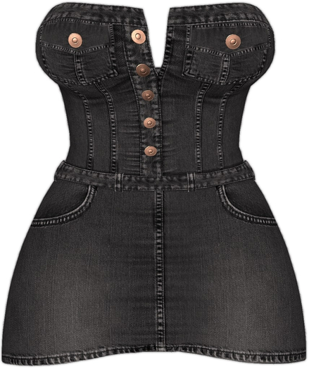 Kaithleen's Denim Minnie Dress - Black