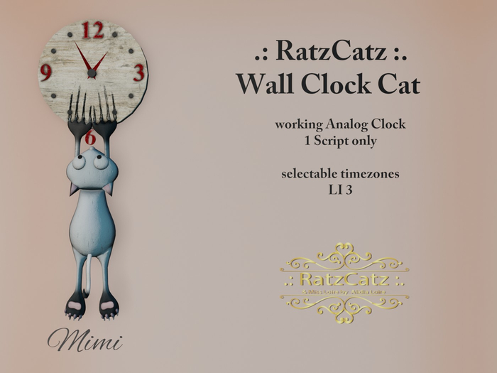 .: RatzCatz :. Wall Clock Cat *Mimi* 1.1