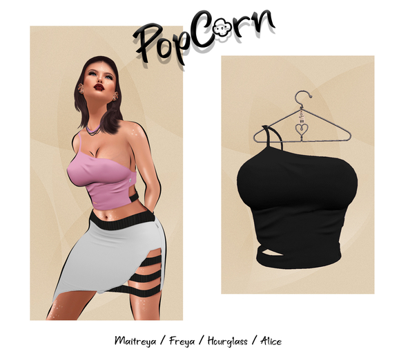 PopCorn - Mel Top - Black  