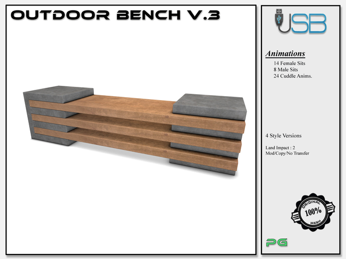 [USB] - Outdoor Bench V.3 (PG)