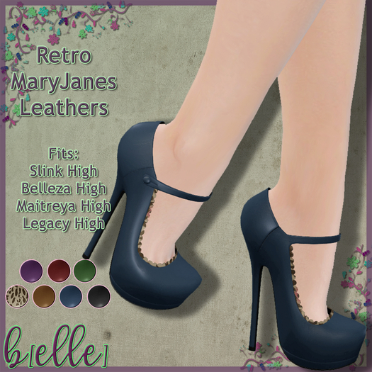 b[ELLE] Retro MaryJanes Leathers
