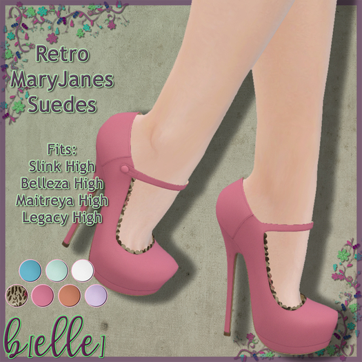 b[ELLE] Retro MaryJanes Suedes
