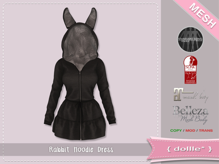 {dollle*} 074 Rabbit Hoodie Dress - Blue