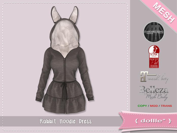 {dollle*} 074 Rabbit Hoodie Dress - Blue