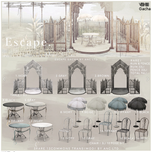 2) {anc} escape / ruin (gray) RARE