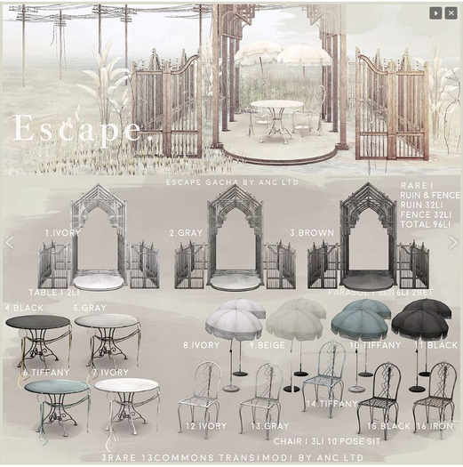 3) {anc} escape / ruin (brown) RARE