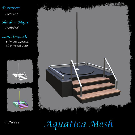 Aquatica Mesh - AM024495 Square Stage & Dance Pole
