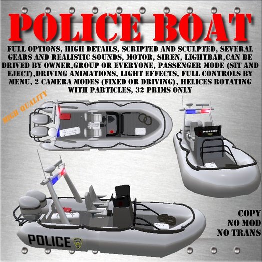 Police inflatable boat white