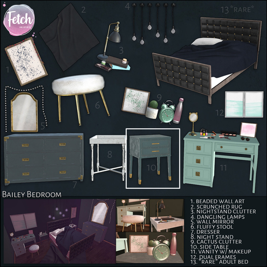 [Fetch] Bailey Bedroom - 10. Side Table (Rez me to unpack)
