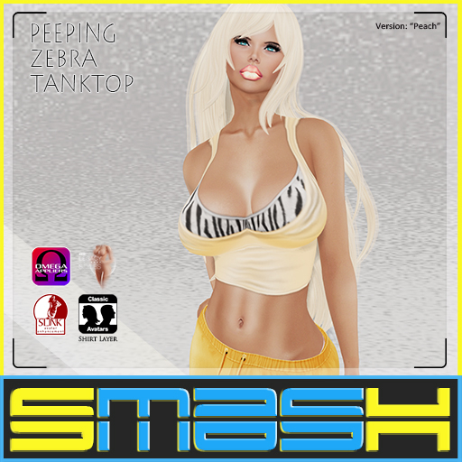 SMASH - Peeping Zebra Tanktop (Peach) BAG