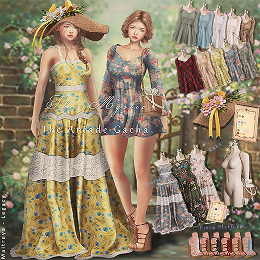 *The Mystic*Floral Lace Long Dress Maitreya - RARE
