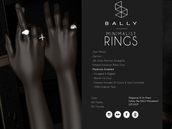 'BALLY' Minimalist Rings 18K Gold