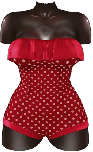 Kaithleen's Retro Mini Romper - Red