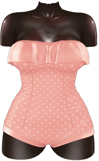 Kaithleen's Retro Mini Romper - Peach