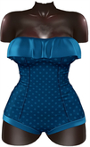 Kaithleen's Retro Mini Romper - Navy