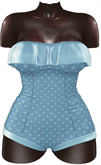 Kaithleen's Retro Mini Romper - Blue