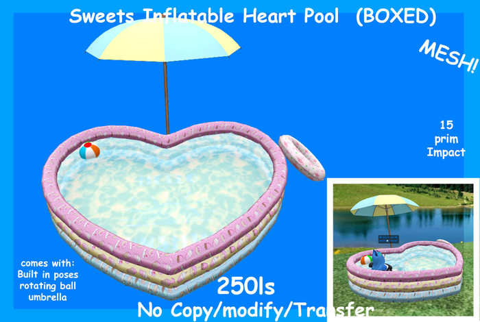Sweets Inflatable Heart Pool  (BOXED)