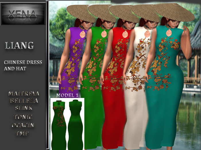LIANG, CHINESE DRESS 2 AND HAT