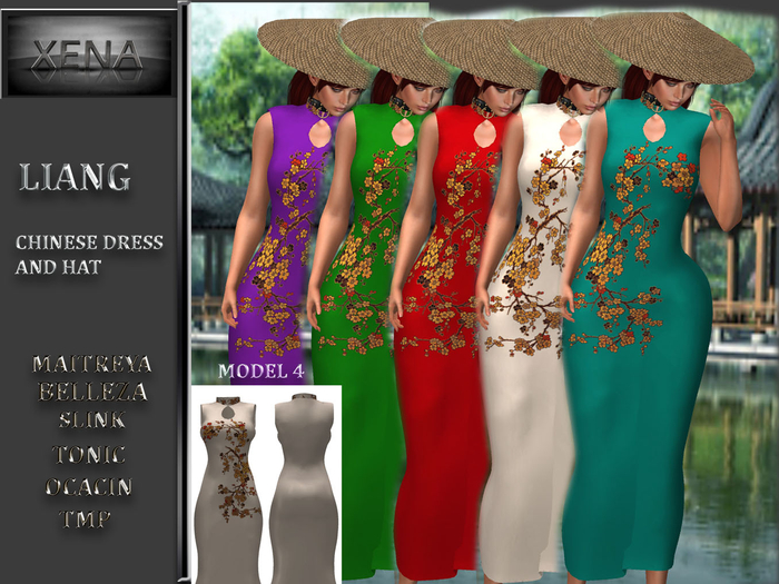 LIANG, CHINESE DRESS 4 AND HAT