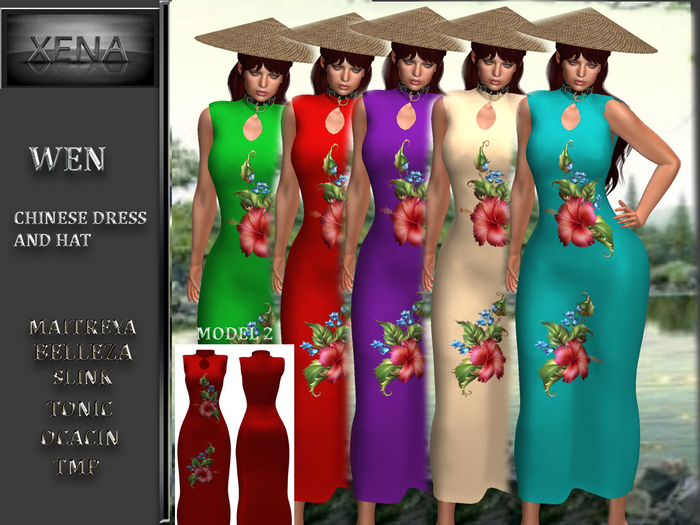 WEN, CHINESE DRESS 2 AND HAT