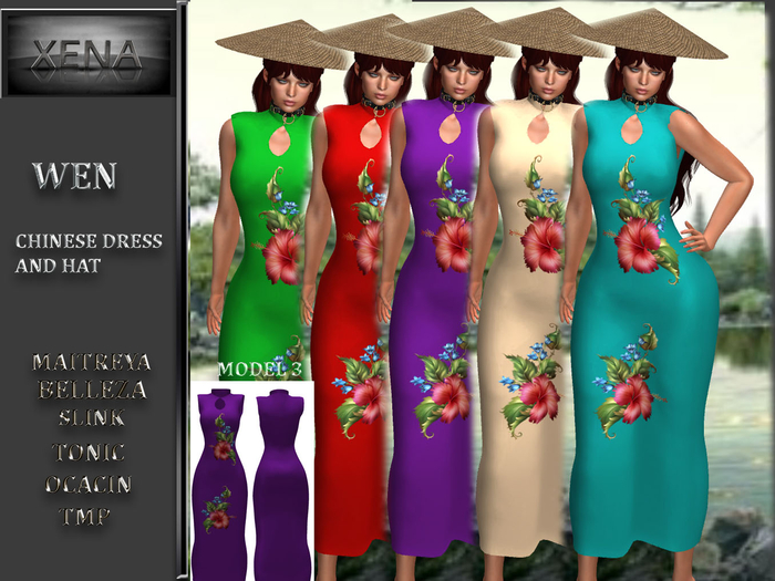 WEN, CHINESE DRESS 3 AND HAT
