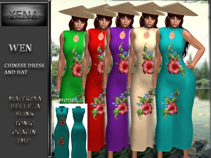 WEN, CHINESE DRESS 5 AND HAT