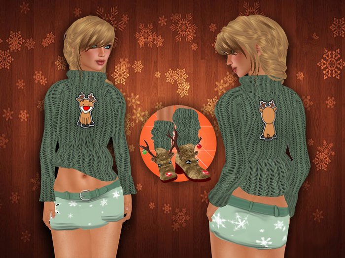 *Lurve* Reindeer Booted Mini- Green