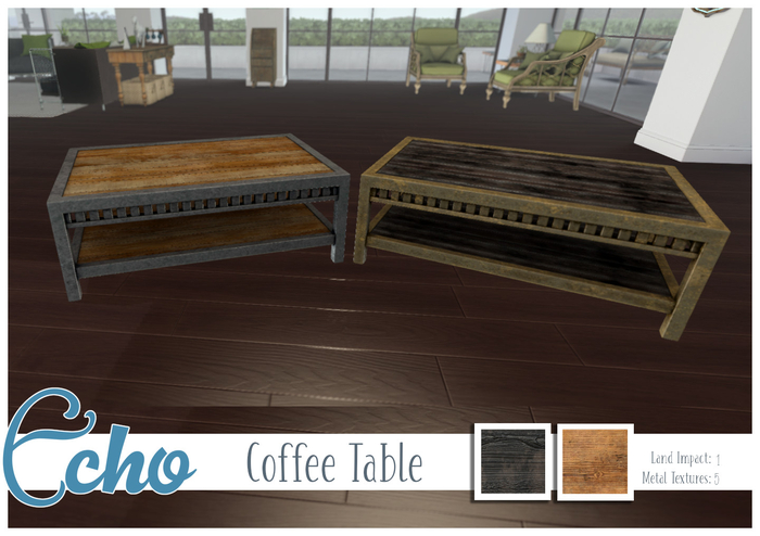 Echo - Industrial - Coffee Table - Pine/Weathered - Wear Me!