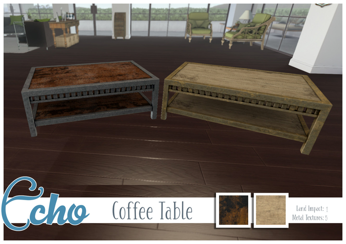 Echo - Industrial - Coffee Table - Style 3